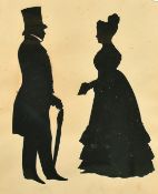 A collection of five early 19th century silhouettes, relating to the Egerton family, the largest 14