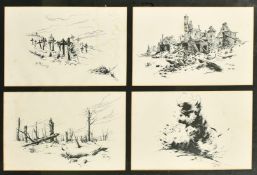 A collection of four World War One prints after Reni Mel, mounted in a common frame, each 11