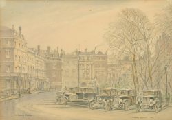 William Sidney Causer (1876-1958) British, 'St James's Square 1929', drawing, signed, inscribed