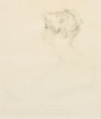 After Thomas Lawrence, a collection of four etchings from 'Cabinet of Gems', 'Elizabeth