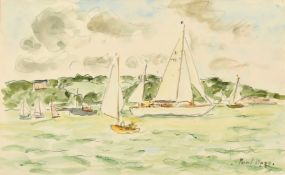 Paul Lucien Maze (1887-1979) French/British, sailing boats off Cowes, watercolour, signed, 8