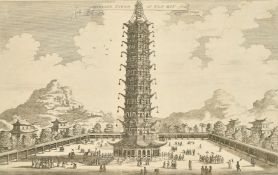 After Jan Nieuhoff, four pages of Chinese subjects, probably 18th Century, each page 14.75