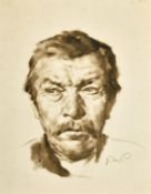Erich Wolfsfeld (1884-1956) German, Head studies of men, sepia watercolours, one initialed, paper
