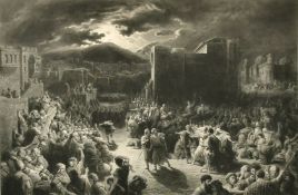 Herbert Bourne after Gustave Dore, 'The night of the Crucifixion' an engraving on laid India