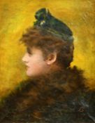 French School, Circa 1890, a head and shoulders study of an elegant lady in profile possibly Sarah