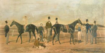 Charles Hunt after Harry Hall, 19th Century, 'The Great Match', aquatint with hand colouring, 25.