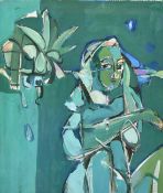 Manner of Picasso, A female figure, gouache, indistinctly signed and dated '58, 21