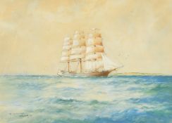 William Minshall Birchall (1884-1941) British, 'An Old Time Clipper', watercolour, signed, inscribed