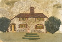 Raymond Myerscough-Walker (1908-1984) British, 'Field Study New Farm Sussex', a country cottage, oil