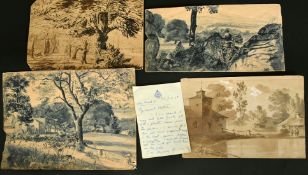 A group of 19th Century watercolours mostly views of houses in landscapes, along with 2