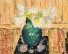 Paul Lucien Maze (1887-1979) French/British, a still life of white flowers in a green vase,