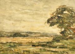 Attributed to Arthur Douglas Peppercorn (1847-1926) British, An extensive landscape on a grey day,