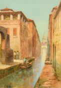 R. Honore Smythe, a pair of Venetian views, canal scenes with figures in gondolas, watercolour, both