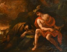 J. Denys, Circa 1700, Flemish, a pair of oil on canvas paintings of mythological scenes, one signed,
