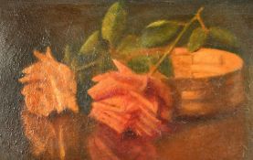Follower of Fantin Latour, A still life study of roses, oil on board, 8
