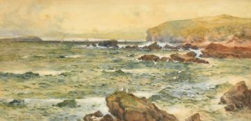 Joseph Hughes Clayton (late 19th / Early 20th Century) British, sailboats off a headland,