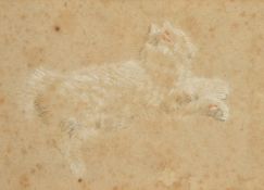 An Old Master study of a resting cat, pencil and chalk, 7