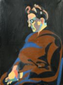 Early 20th Century possibly Belgian School, a study of a seated man in profile, oil on canvas, 36.5