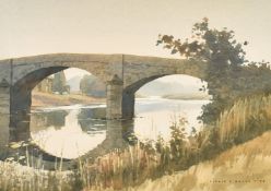Albert E. Hurst, 'Ribchester Bridge', watercolour, signed and dated '83, Blackburn Artists Society