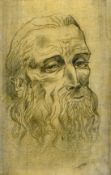 Gerald Meares (1911-1975) a head study of a bearded gentleman, pen and ink on varnished panel,