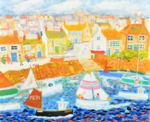 Alan Furneaux (b.1953) British, 'Mousehole 2014', oil on canvas, signed, 19.75