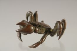 A JAPANESE BRONZE CRAB. 2ins.