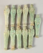 A COLLECTION OF ELEVEN REPRODUCTION EGYPTIAN SHABTI'S, (11).