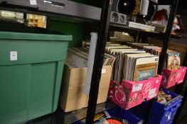 A large quantity of LP records.