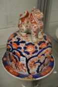 A large Japanese imari jar cover.