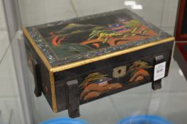 A Japanese lacquer musical jewellery box.