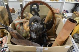 Various carved wood items etc.