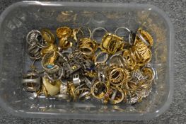 A quantity of costume jewellery rings.
