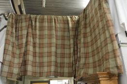 A good large pair of check curtains approx 4 metres wide with a 2.6 metre drop.