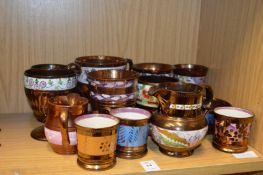 Lustre decorated goblets etc.