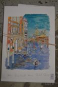Unframed prints of Venice etc.