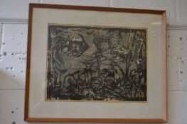 An unusual nautical scene, limited edition print, signed and dated 64.