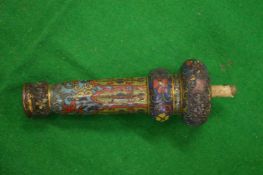 A cloisonne handle.