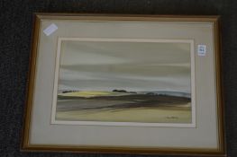 Rural landscape, watercolour.