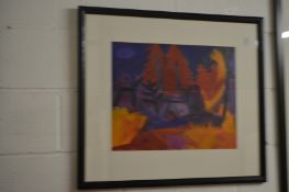 Heather Hodgson, Fiery Forest II, acrylic.