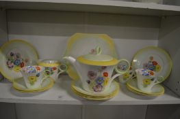 A Shelley floral decorated part tea service.