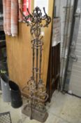 A cast iron hall stand (repaired).