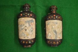 Two snuff bottles.
