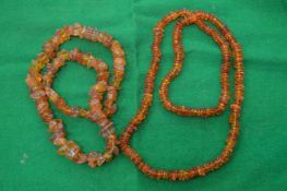 Amber necklaces.