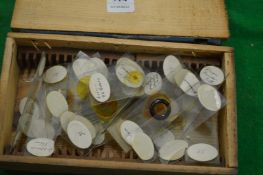 Various microscopic slides.