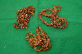 Amber necklaces.