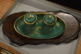 Japanese wooden stand and a Chinese style desk stand.