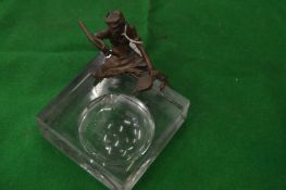 A small bronze mount modelled as a faun, possibly by Bergman.