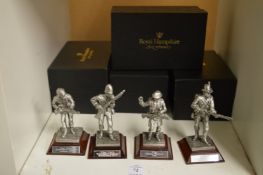 Royal Hampshire Art Foundry, four cast metal models of soldiers.