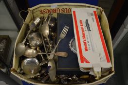 Large collection of plated flatware and other items.