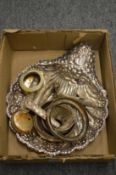 A small group of plated items etc.